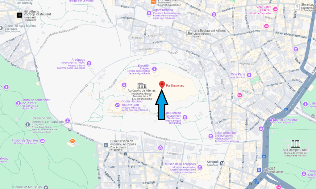 ¿Dónde se ubica el Partenón